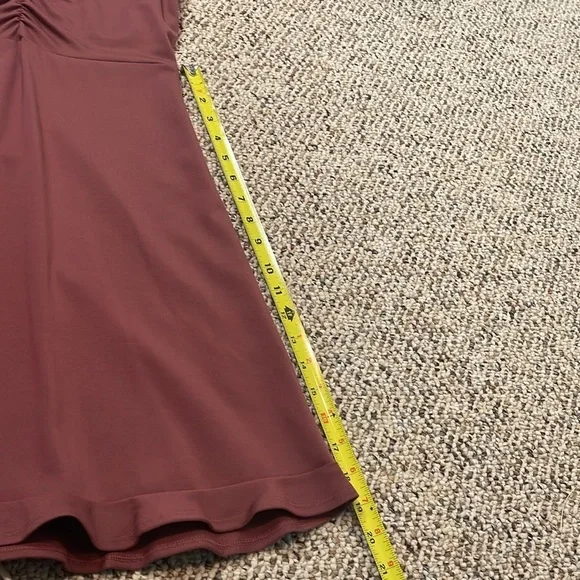 Express Mauve V Neck Ruched Knit Dress. XS - Picture 9 of 10